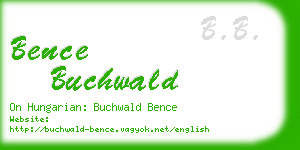 bence buchwald business card